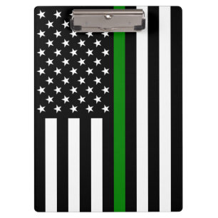 Carpeta De Pinza Bandera de la delgada línea verde: Veteranos milit