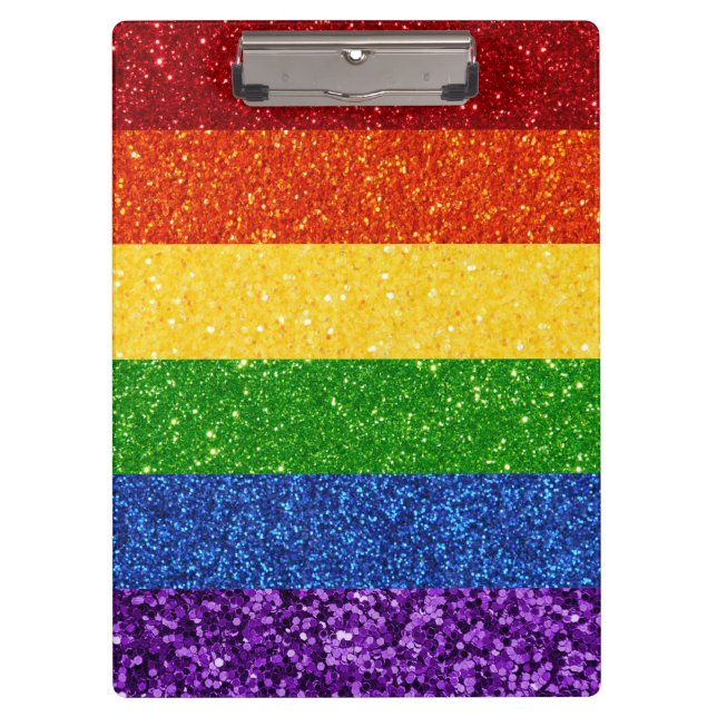Carpeta De Pinza Bandera del orgullo gay Purpurina LGBT (Anverso)