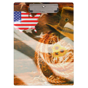 Carpeta De Pinza Bandera estadounidense Sunrays Cowboy Gorra Lasso