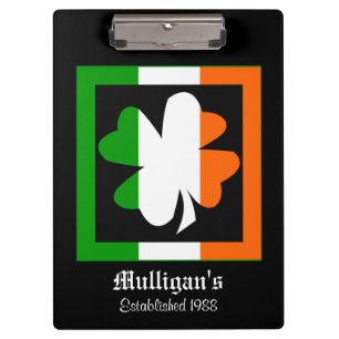 Carpeta De Pinza Bandera irlandesa Shamrock personalizado