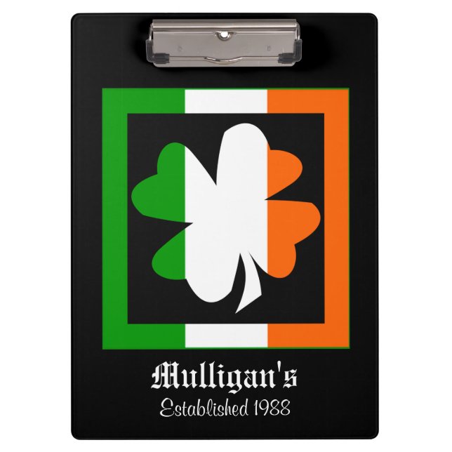 Carpeta De Pinza Bandera irlandesa Shamrock personalizado (Anverso)