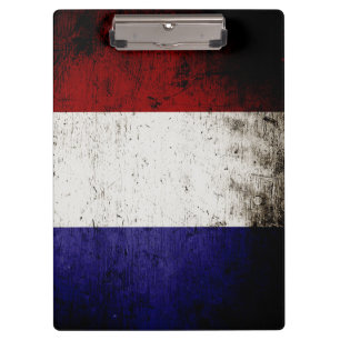 Carpeta De Pinza Bandera negra de Francia del Grunge