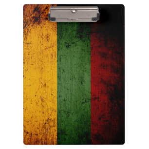Carpeta De Pinza Bandera negra de Lituania del Grunge