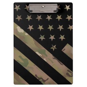 Carpeta De Pinza Bandera negra del camuflaje I del arbolado