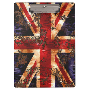 Carpeta De Pinza Bandera Patriótica Oxidada del Reino Unido