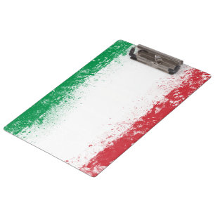 Carpeta De Pinza Bandera pintada de Italia con una mancha grunge
