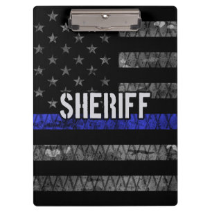 Carpeta De Pinza Bandera policial del sheriff angustiada