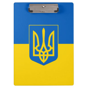 Carpeta De Pinza Bandera ucraniana con escudo de armas