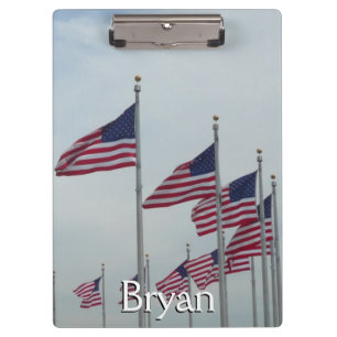 Carpeta De Pinza Banderas americanas en el Monumento a Washington