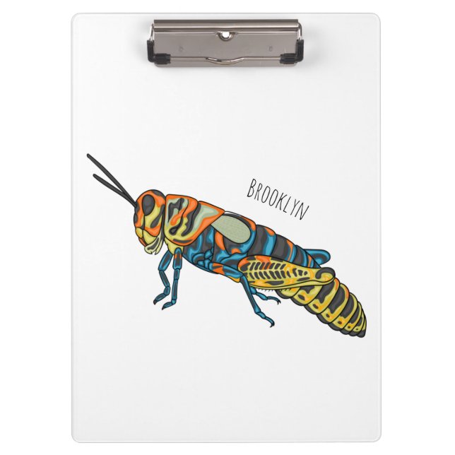 Carpeta De Pinza Barber pole grasshopper cartoon illustration  (Anverso)