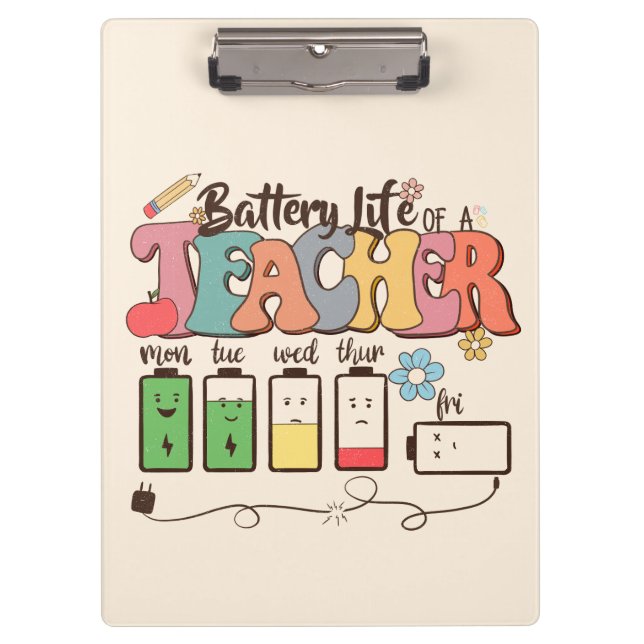 Carpeta De Pinza Batería de vida del profesor (Anverso)