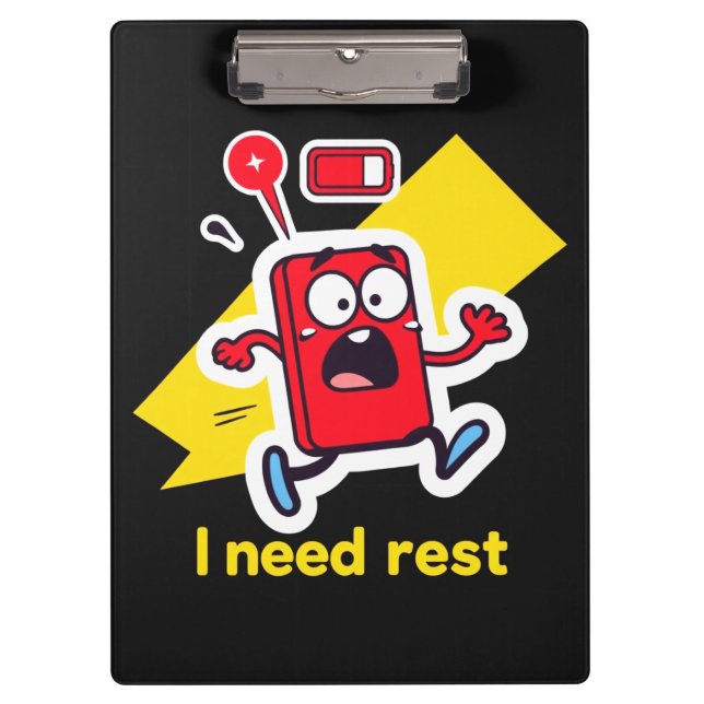 Carpeta De Pinza Batería divertida: cuando la energía se apaga (Anverso)