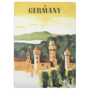 Carpeta De Pinza Baviera, Alemania, arte de viaje antiguo castillo 