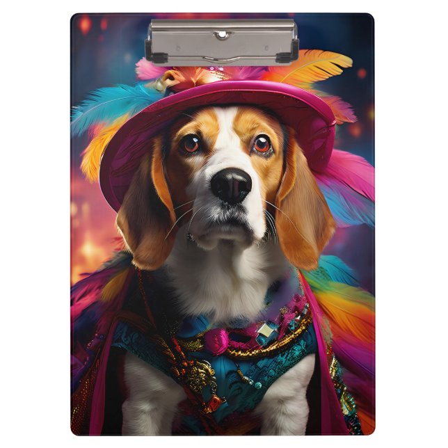 Carpeta De Pinza Beagle en un Gorra de Feathered (Anverso)