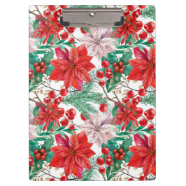 Carpeta De Pinza Beautiful red and white Christmas poinsettia