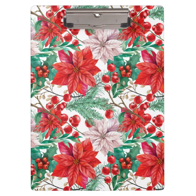 Carpeta De Pinza Beautiful red and white Christmas poinsettia (Anverso)