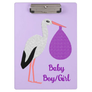 Carpeta De Pinza Bebé Cigüeña Personalizado de género neutro Púrpur