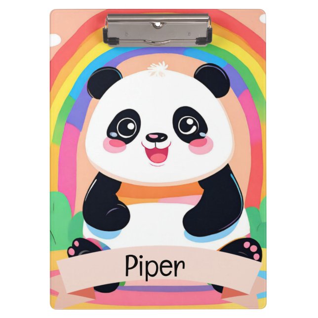 Carpeta De Pinza Bebé lindo Panda Rainbow (Anverso)
