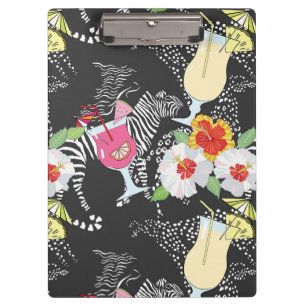 Carpeta De Pinza Bebidas tropicales con los animales