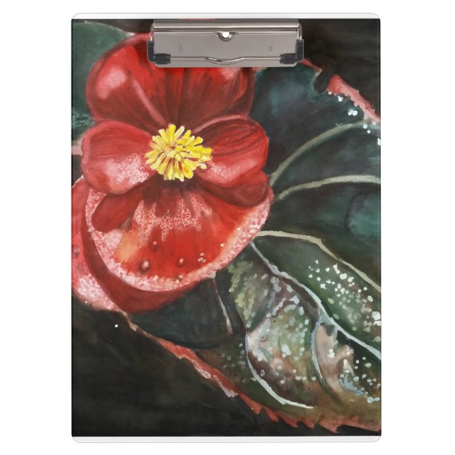 Carpeta De Pinza Begonia oscura en acuarela (Anverso)