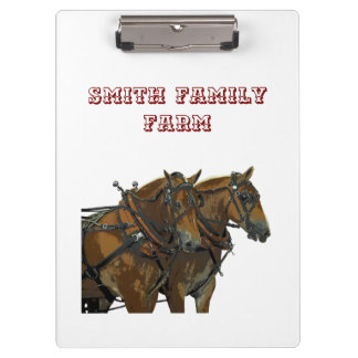 Carpeta De Pinza Belgian Draft Horse Team Clipboard
