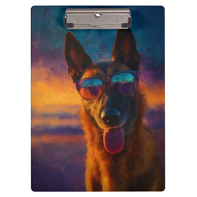 Carpeta De Pinza Belgian Malinois Wearing Sunglasses (Anverso)