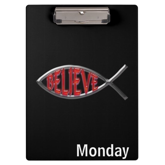Carpeta De Pinza Believe Fish - Rojo (Anverso)