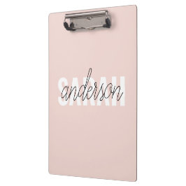 Carpeta De Pinza Belleza rosa pastel moderna Personalizada
