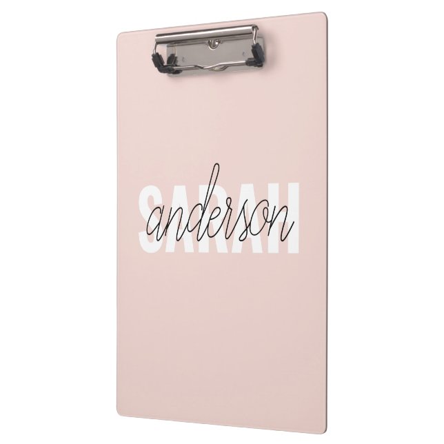 Carpeta De Pinza Belleza rosa pastel moderna Personalizada (Izquierda)