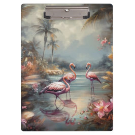 Carpeta De Pinza bello cuadro botánico vintage flamencos