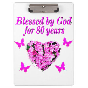 CARPETA DE PINZA BENDECIDIDO POR DIOS DURANTE 80 AÑOS DISEÑO FLORAL