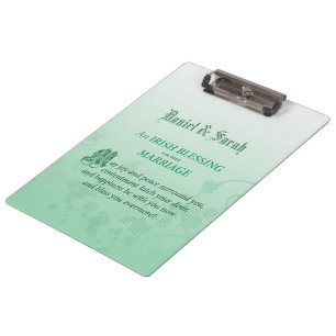 Carpeta De Pinza Bendición de Felicitación de Boda Irlandesa