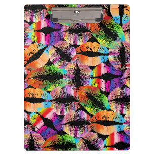Carpeta De Pinza Beso De Labios Coloridos Y Elegantes