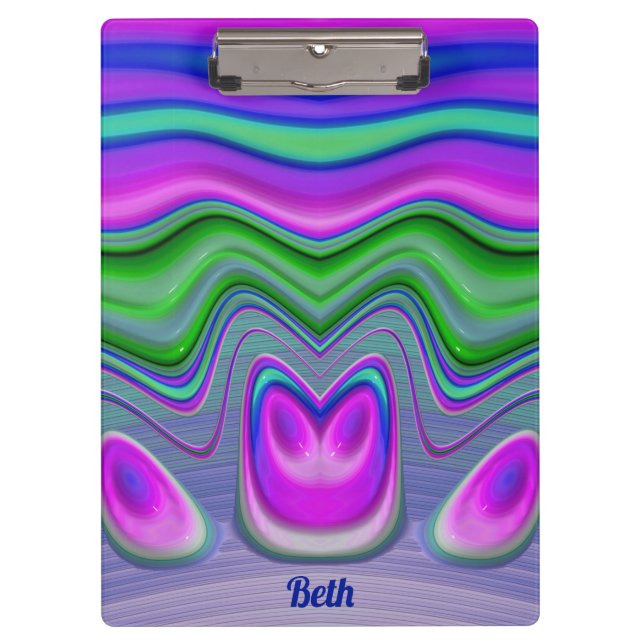 Carpeta De Pinza ¡BETH ~ 3D! Rosa, Púrpura, Verde, Azul (Anverso)
