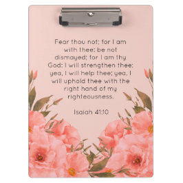 Carpeta De Pinza Bible Verse Clipboard | Pink Floral Design