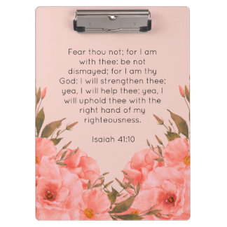 Carpeta De Pinza Bible Verse Clipboard | Pink Floral Design