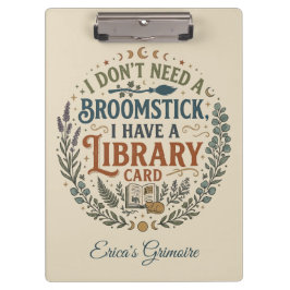 Carpeta De Pinza Bibliotecaria Bruja Tarjeta de Biblioteca Amante d