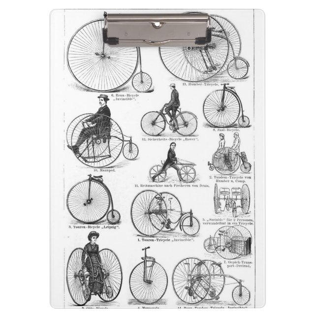 Carpeta De Pinza Bicicleta de rueda alta Penny Farthing (Anverso)
