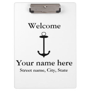 Carpeta De Pinza Bienvenido ancla diseño simple agregar nombre luga