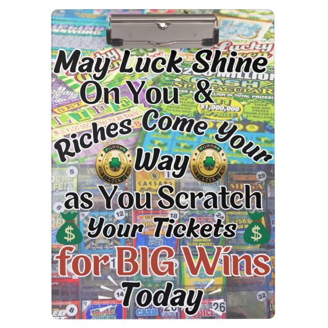 Carpeta De Pinza Big Wins Lucky Lottery Scratching (Anverso)