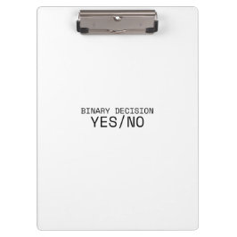 Carpeta De Pinza Binary Decision Yes No Minimalist Industrial 