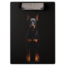 Black 4 Luxe Clipboard, Guardian Doberman Dog