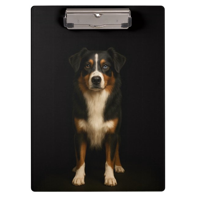 Carpeta De Pinza Black 4 Luxe Clipboard, Wise Australian Shepherd (Anverso)