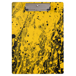 Carpeta De Pinza Black and Yellow Paint Splashes