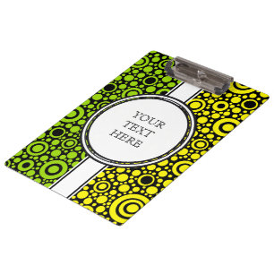 Carpeta De Pinza Black Dots & Circles Grid + tu trasero. y texto