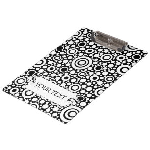 Carpeta De Pinza Black Dots & Circles Grid + tu trasero. y texto