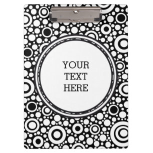 Carpeta De Pinza Black Dots & Circles Grid + tu trasero. y texto
