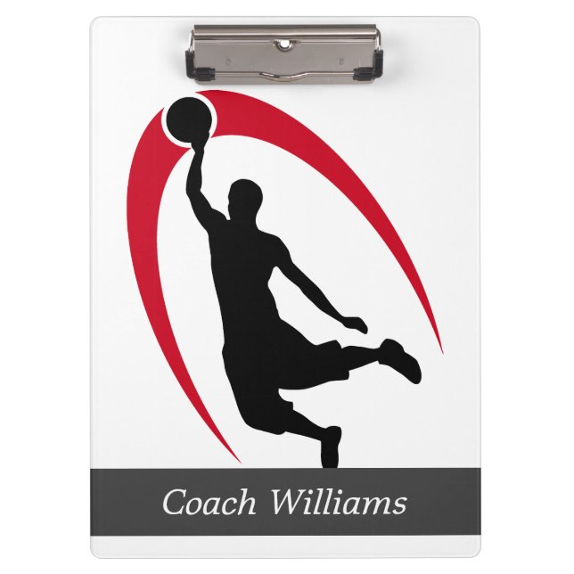 Carpeta De Pinza Black Red Basketball Personalizado (Anverso)