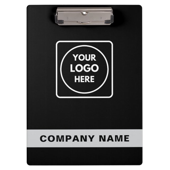 Carpeta De Pinza Black Silver Logo Template clipboard (Anverso)