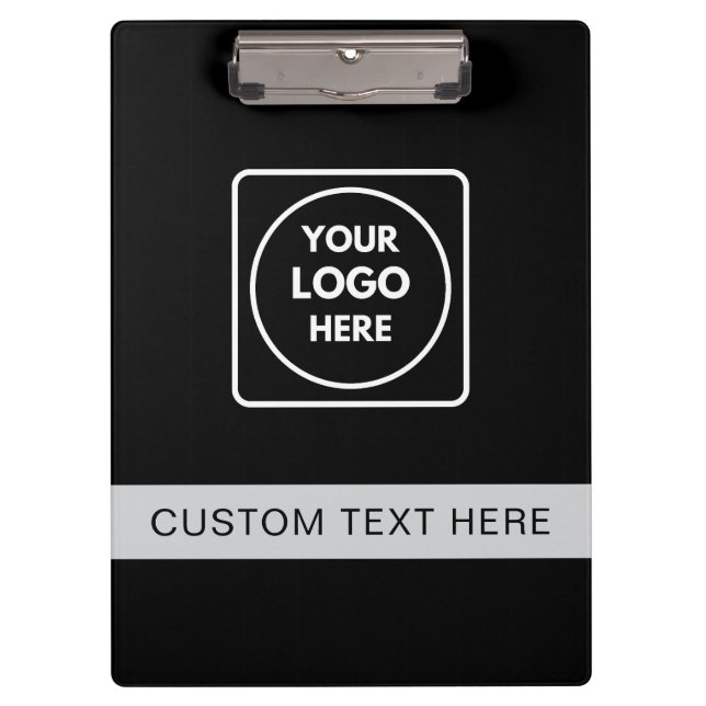 Carpeta De Pinza Black Silver Logo Text Pro clipboard (Anverso)